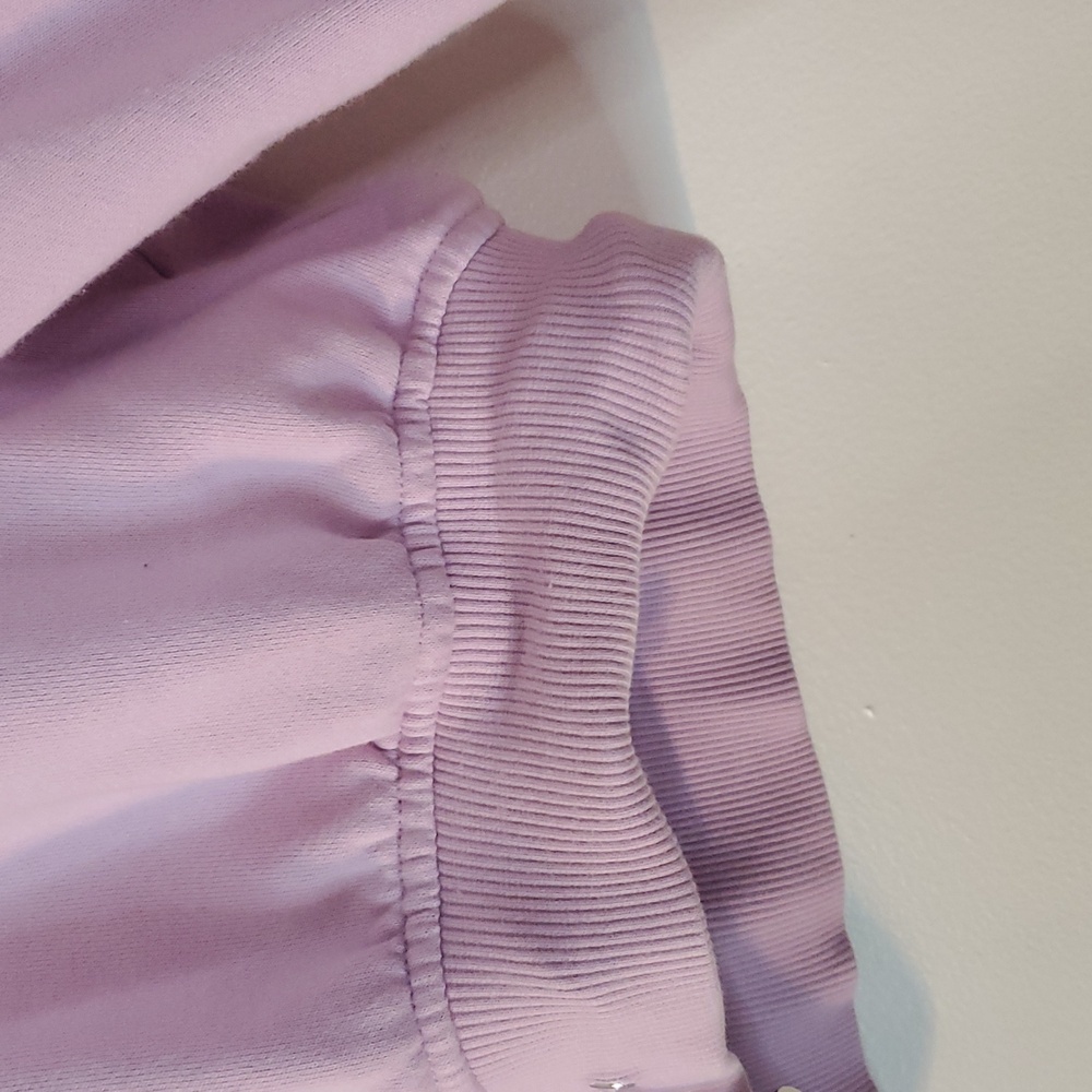 For Love & Lemons × Victoria Secret Josie Crop Hoodie Size Lg Lilac Drawstring - Picture 6 of 12